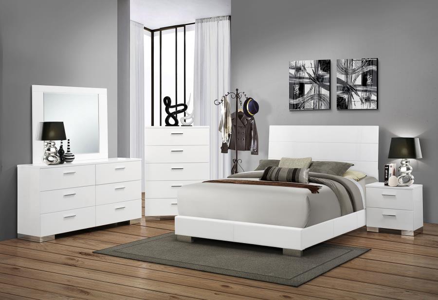 Modal Additional Images for Felicity 2-drawer Nightstand White High Gloss