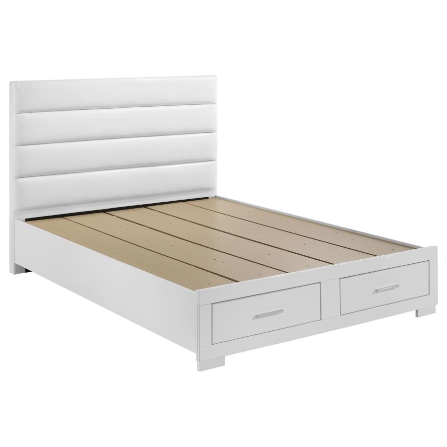 (image for) Felicity Eastern King Storage Bed White High Gloss