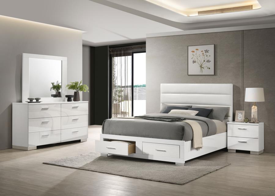 (image for) Felicity 4-piece Queen Platform Bedroom Set White