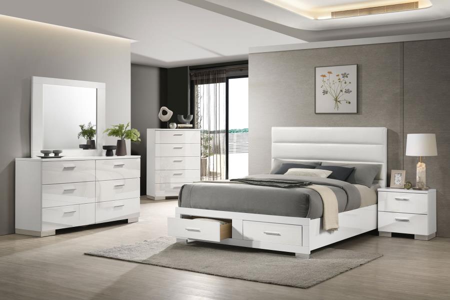 Modal Additional Images for Felicity Queen Storage Bed White High Gloss