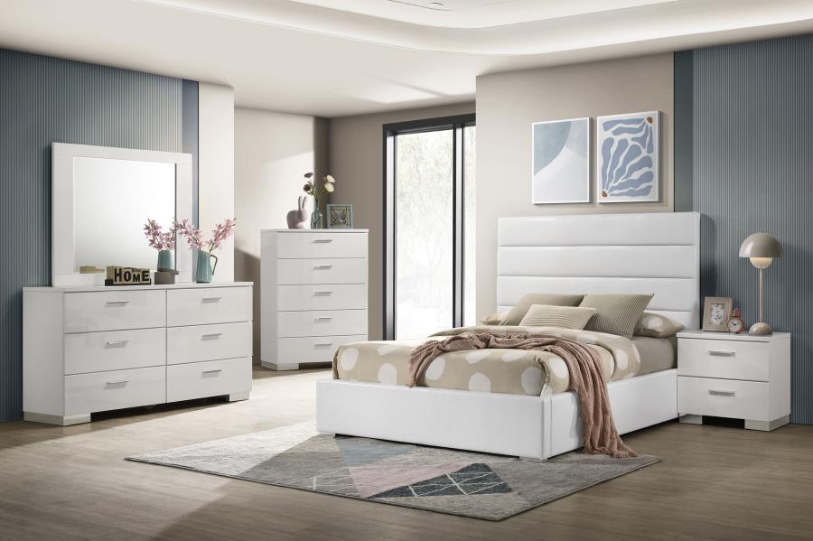 Modal Additional Images for Felicity 53-inch Upholstered Full Platform Bed White