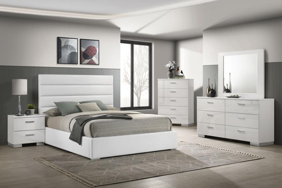 Modal Additional Images for Felicity 53-inch Upholstered Queen Platform Bed White