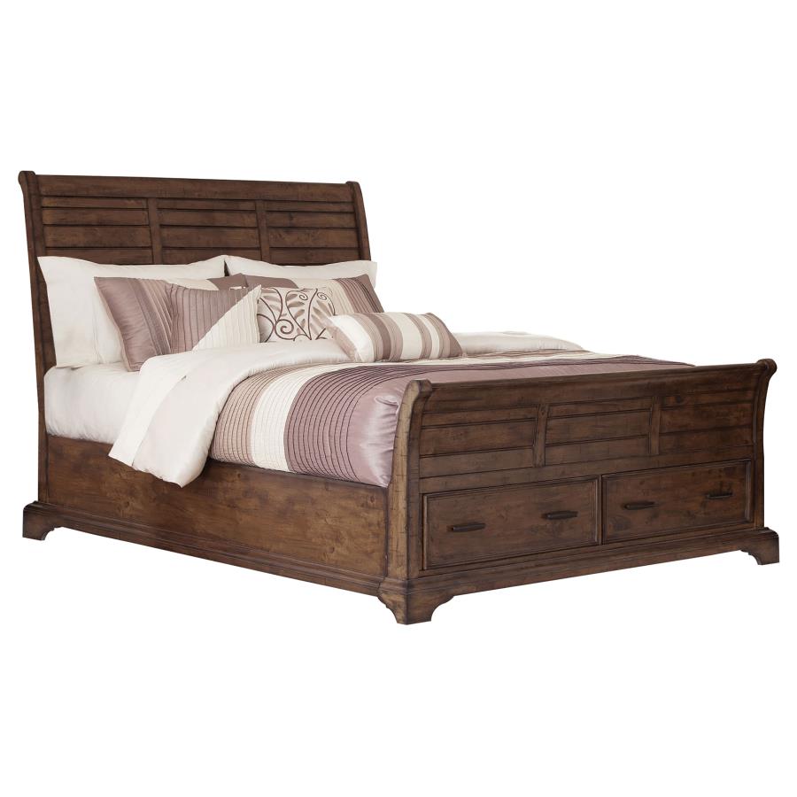 Elk Grove Wood Queen Storage Sleigh Bed Vintage Bourbon (image for) Elk Grove Wood Queen Storage Sleigh Bed Vintage Bourbon