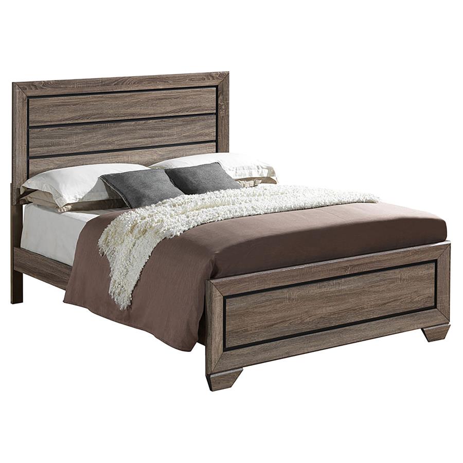Kauffman Wood Eastern King Panel Bed Washed Taupe (image for) Kauffman Wood Eastern King Panel Bed Washed Taupe