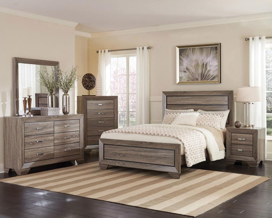 Modal Additional Images for Kauffman Wood Eastern King Panel Bed Washed Taupe