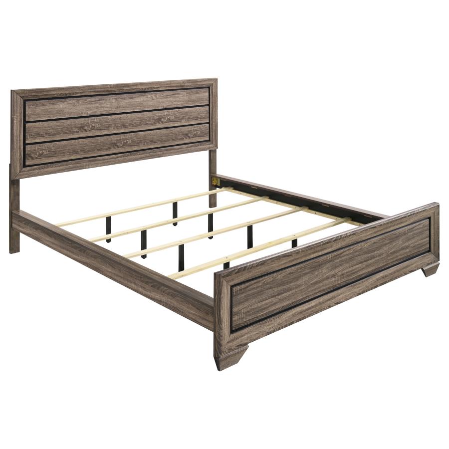 (image for) Kauffman Wood California King Panel Bed Washed Taupe