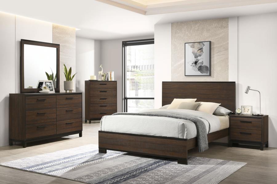 Edmonton 5-piece California King Bedroom Set Rustic Tobacco (image for) Edmonton 5-piece California King Bedroom Set Rustic Tobacco