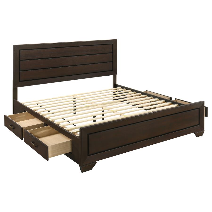 Kauffman Wood Eastern King Storage Panel Bed Dark Cocoa (image for) Kauffman Wood Eastern King Storage Panel Bed Dark Cocoa