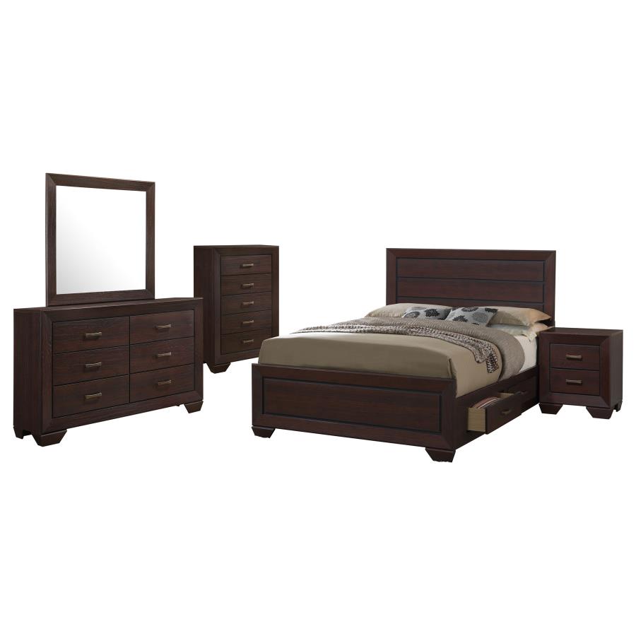 Kauffman 5-piece Queen Bedroom Set Dark Cocoa (image for) Kauffman 5-piece Queen Bedroom Set Dark Cocoa