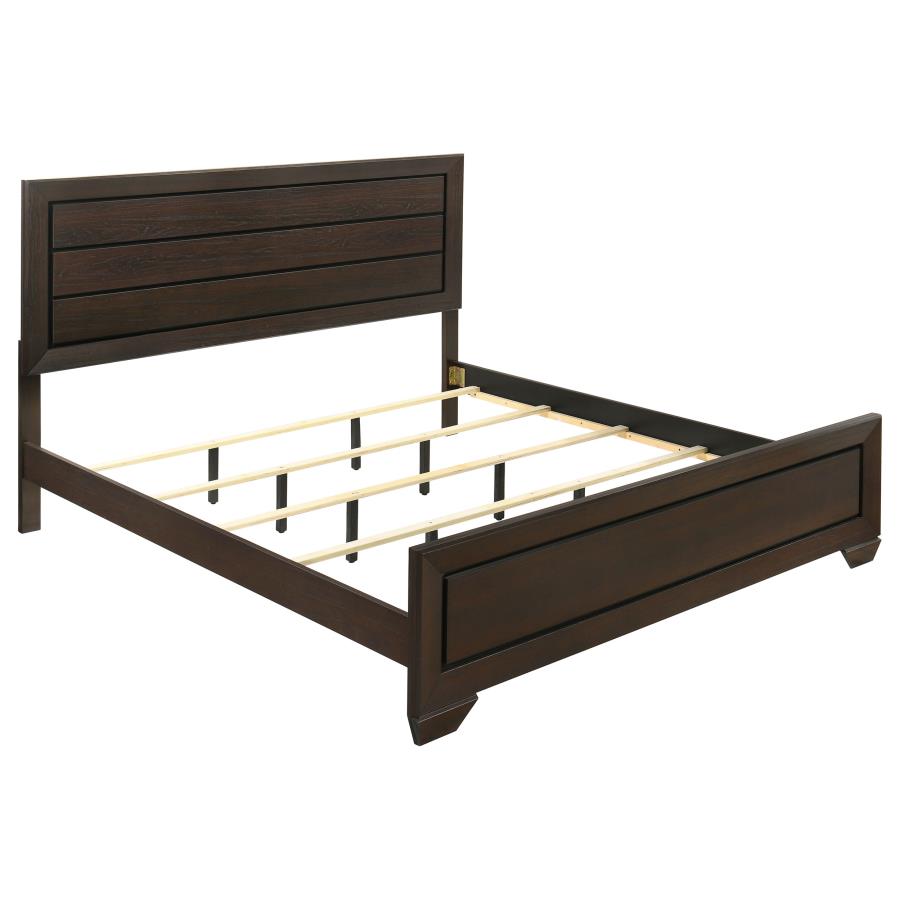 Kauffman Wood Eastern King Panel Bed Dark Cocoa (image for) Kauffman Wood Eastern King Panel Bed Dark Cocoa