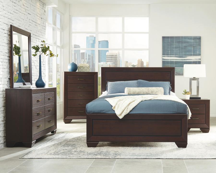 Kauffman 5-piece California King Bedroom Set Dark Cocoa (image for) Kauffman 5-piece California King Bedroom Set Dark Cocoa