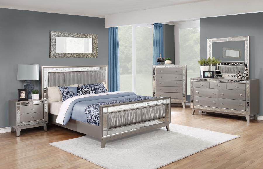 Leighton 5-piece Full Bedroom Set Metallic Mercury (image for) Leighton 5-piece Full Bedroom Set Metallic Mercury