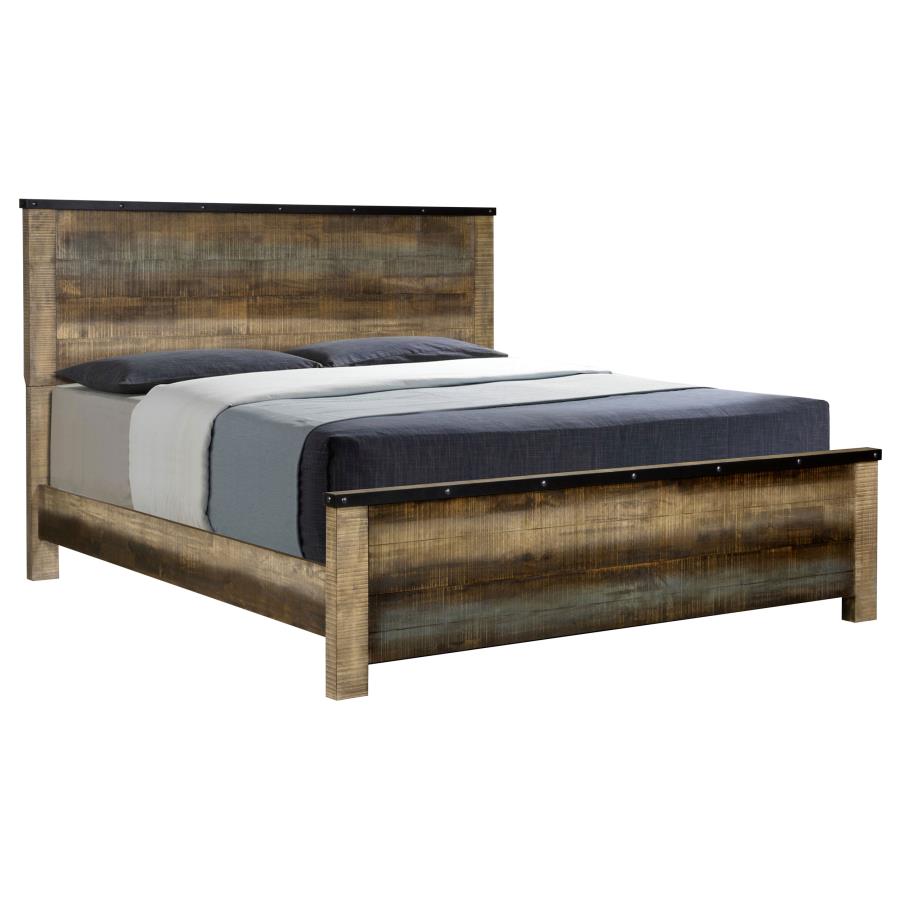 Sembene Eastern King Panel Bed Antique Multi-color (image for) Sembene Eastern King Panel Bed Antique Multi-color