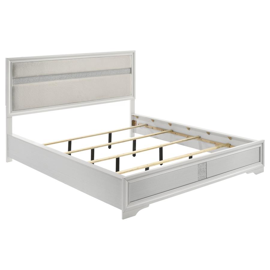 (image for) Miranda 54-inch Upholstered California King Panel Bed White