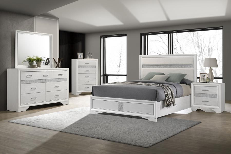 Modal Additional Images for Miranda 54-inch Upholstered Queen Panel Bed White