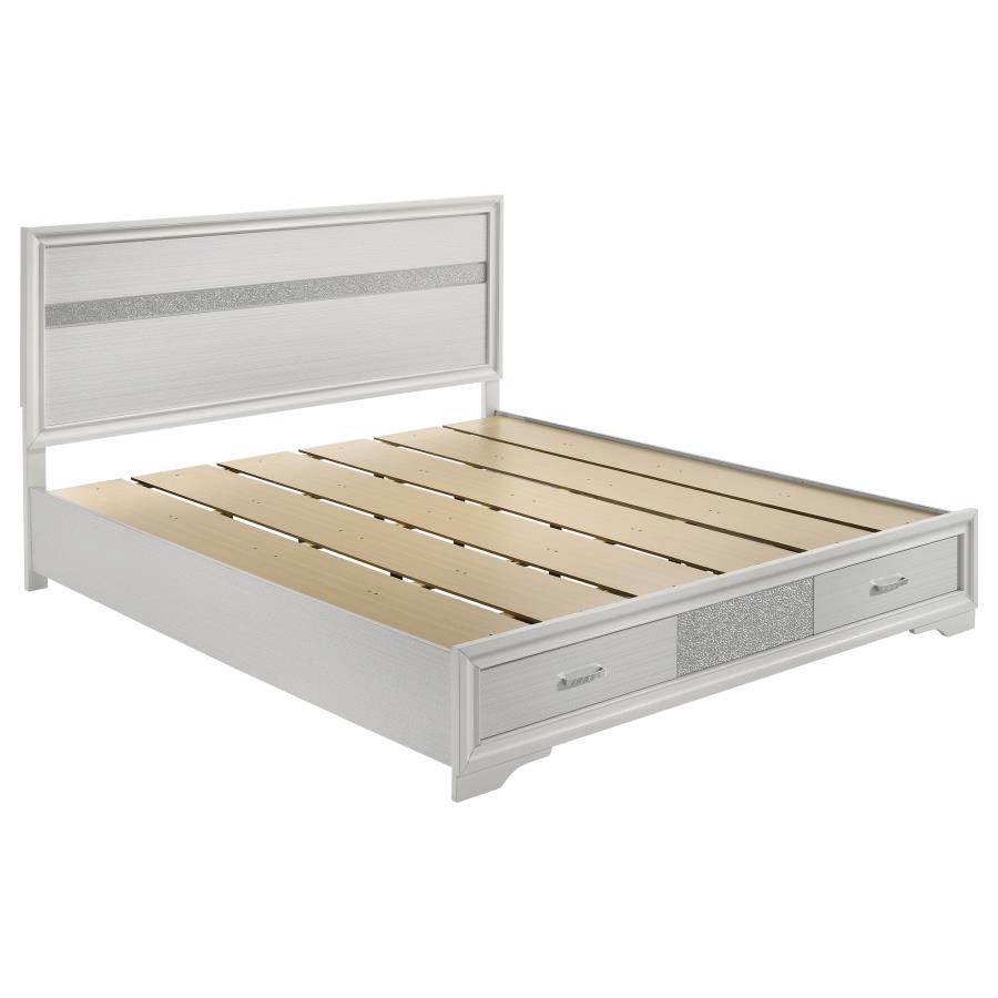 (image for) Miranda 51-inch Wood California King Storage Panel Bed White