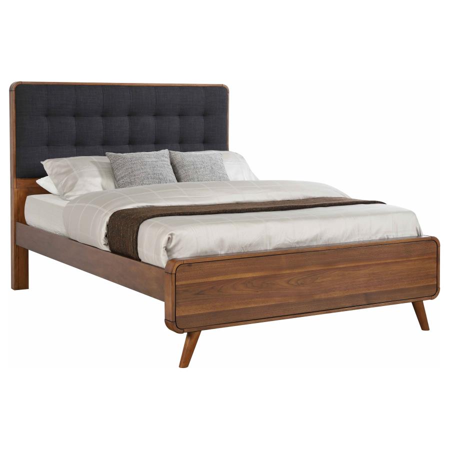 Robyn Wood Queen Panel Bed Dark Walnut (image for) Robyn Wood Queen Panel Bed Dark Walnut