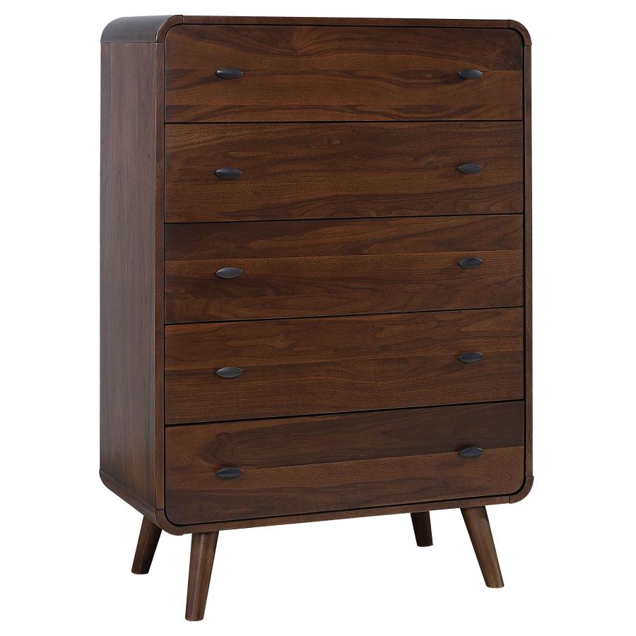 (image for) Robyn 5-drawer Bedroom Chest of Drawers Dark Walnut