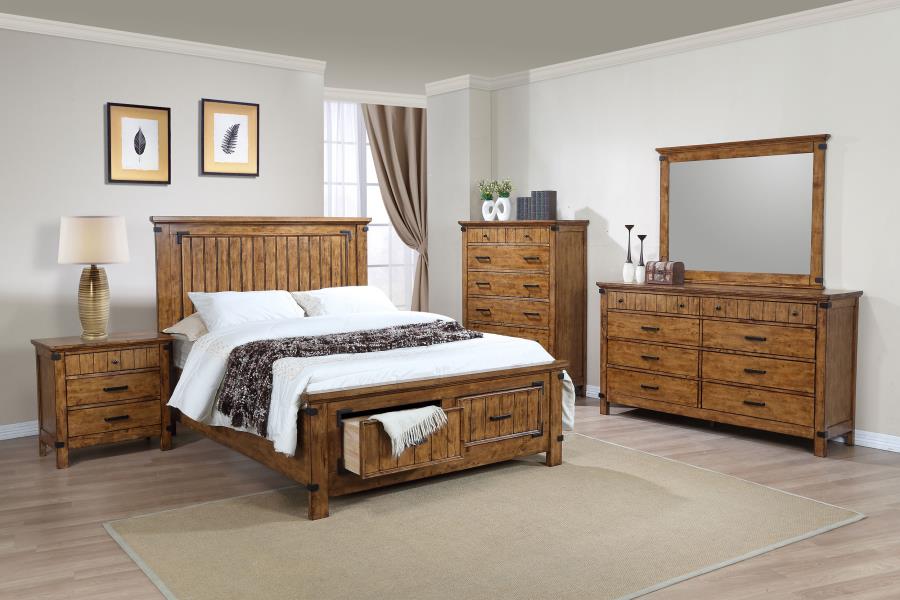 Brenner 5-piece California King Bedroom Set Rustic Honey (image for) Brenner 5-piece California King Bedroom Set Rustic Honey
