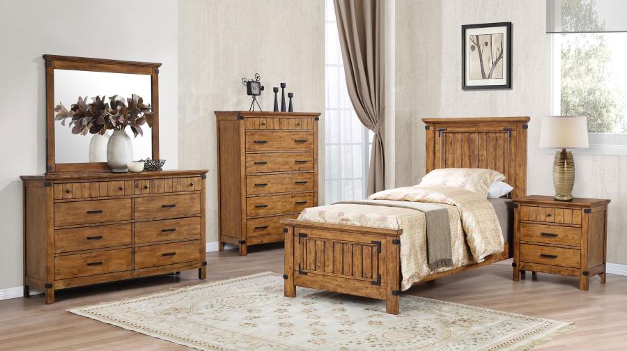 Brenner 5-piece Twin Bedroom Set Rustic Honey (image for) Brenner 5-piece Twin Bedroom Set Rustic Honey
