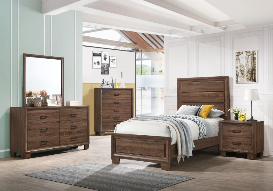 Brandon 5-piece Twin Bedroom Set Warm Brown (image for) Brandon 5-piece Twin Bedroom Set Warm Brown
