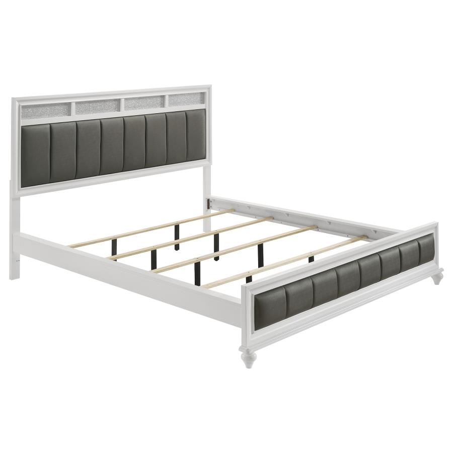 (image for) Barzini Wood California King Panel Bed White