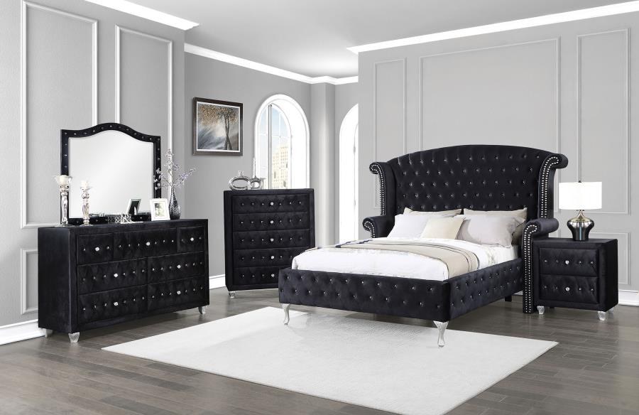 Deanna 5-piece Queen Bedroom Set Black (image for) Deanna 5-piece Queen Bedroom Set Black