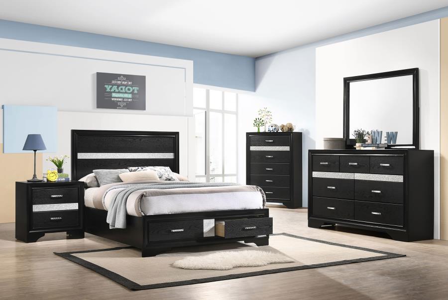 Modal Additional Images for Miranda 51-inch Wood Full Storage Panel Bed Black