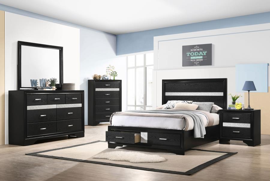 Modal Additional Images for Miranda 51-inch Wood Full Storage Panel Bed Black
