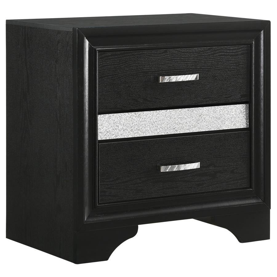 (image for) Miranda 3-drawer Nightstand Bedside Table Black