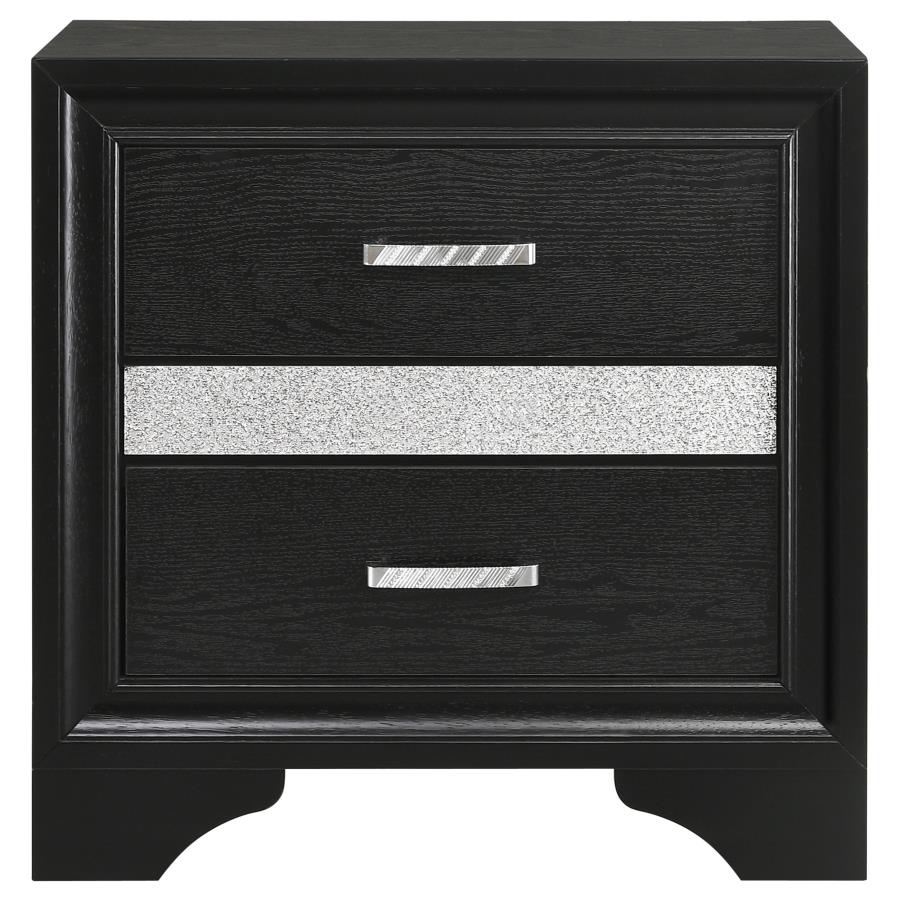 Miranda 3-drawer Nightstand Bedside Table Black