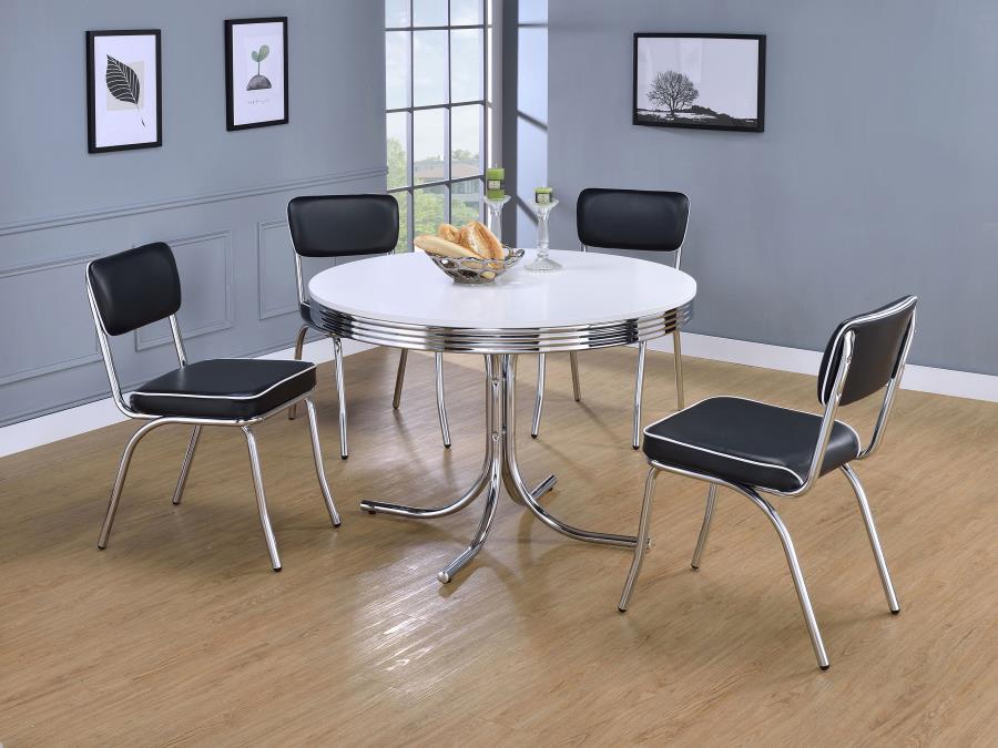 Modal Additional Images for Retro Upholstered Dining Side Chair Black (Set of 2)
