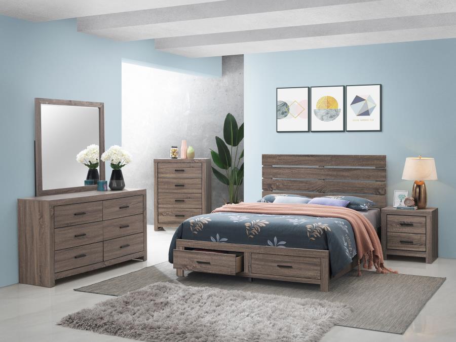 Brantford 5-piece Eastern King Bedroom Set Barrel Oak (image for) Brantford 5-piece Eastern King Bedroom Set Barrel Oak