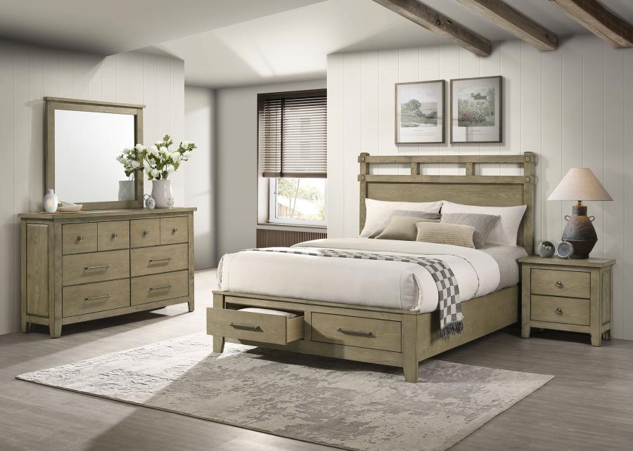(image for) Hazlewood 4-piece Eastern King Bedroom Set Vineyard Oak
