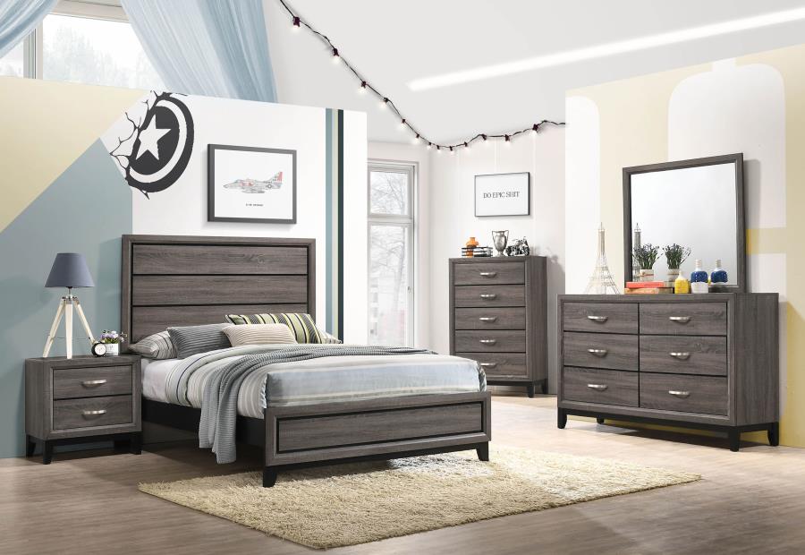 Watson 5-piece Full Bedroom Set Grey Oak (image for) Watson 5-piece Full Bedroom Set Grey Oak