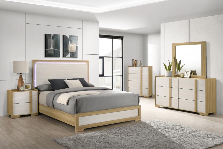 Hyland 5-piece Eastern King Bedroom Set Natural (image for) Hyland 5-piece Eastern King Bedroom Set Natural