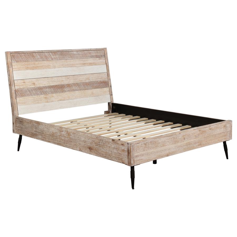 Marlow Wood Queen Panel Bed Rough Sawn Multi (image for) Marlow Wood Queen Panel Bed Rough Sawn Multi