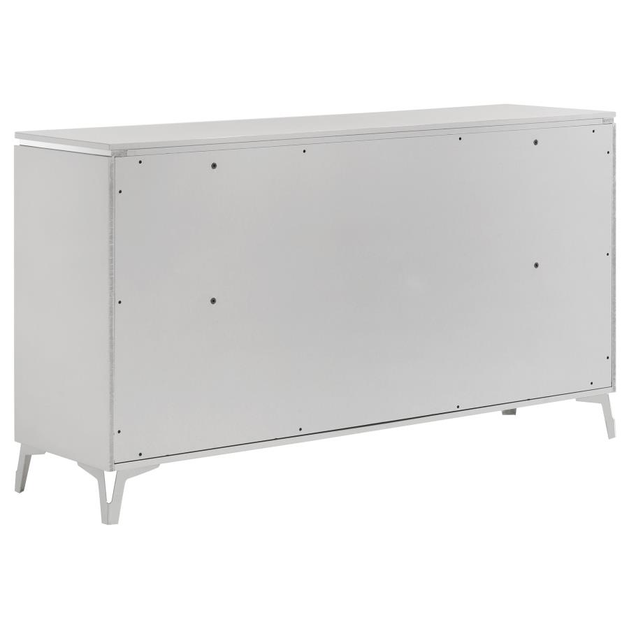 Cassia 5-piece Queen LED Bedroom Set White High Gloss