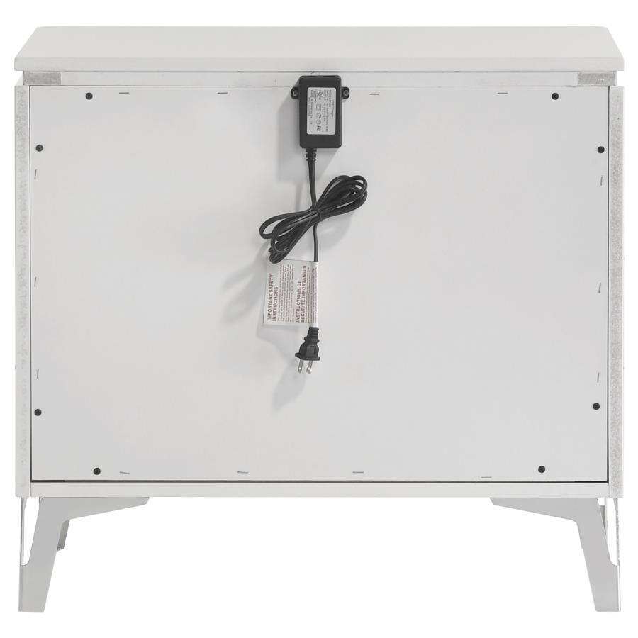 Cassia 2-drawer Nightstand Bedside Table White High Gloss