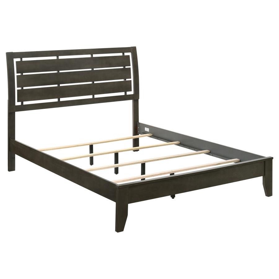Serenity Wood Queen Panel Bed Mod Grey (image for) Serenity Wood Queen Panel Bed Mod Grey
