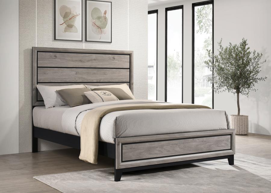 Watson Wood Queen Panel Bed Light Taupe
