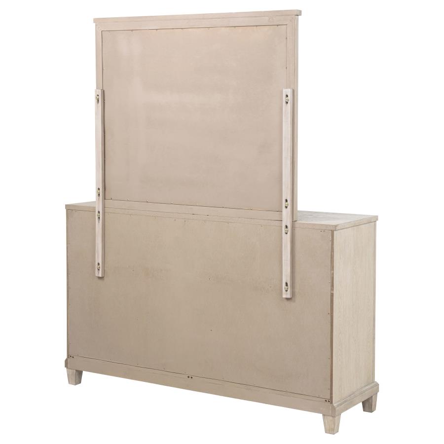 Pembroke 6-drawer Bedroom Dresser with Mirror Washed Oak