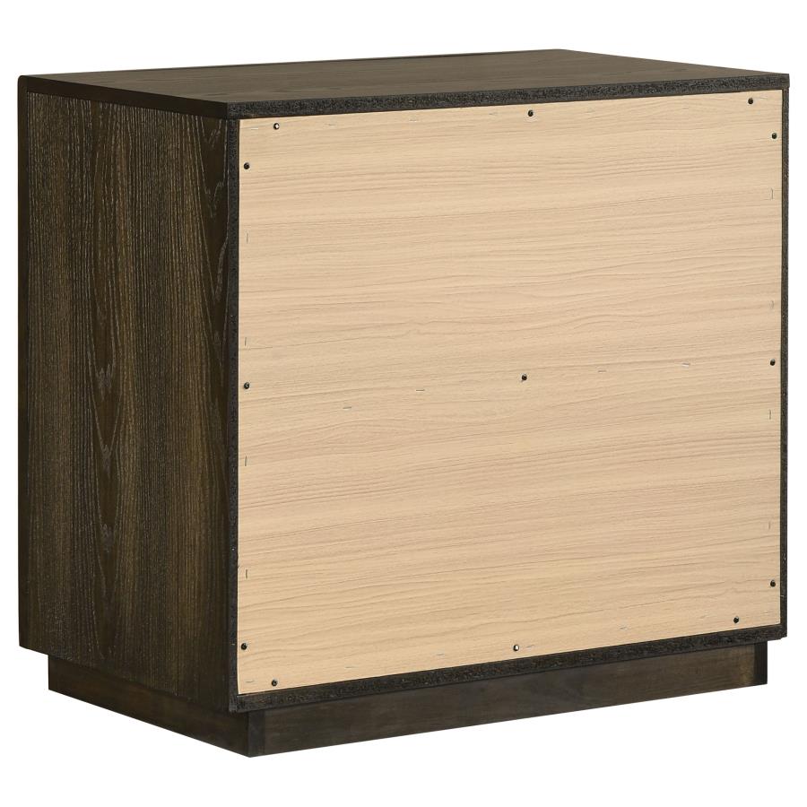 Atlas 2-drawer Bedroom Nightstand Bedside Table Dark Oak