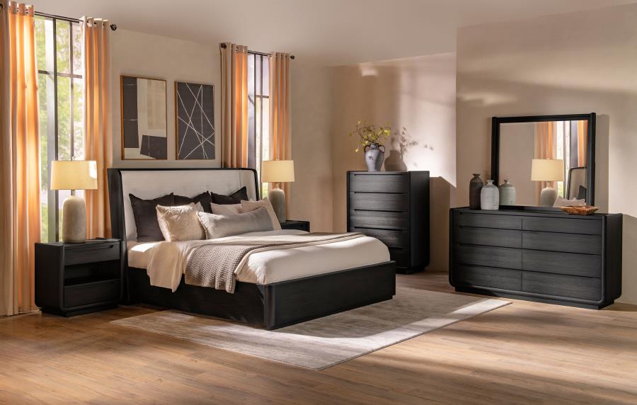 Modal Additional Images for Leandro 8-drawer Bedroom Dresser with Mirror Burnished Black