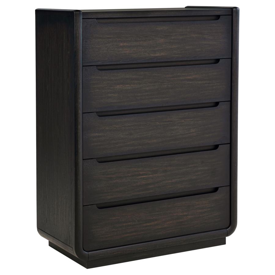 (image for) Leandro 5-drawer Bedroom Chest of Drawers Burnished Black