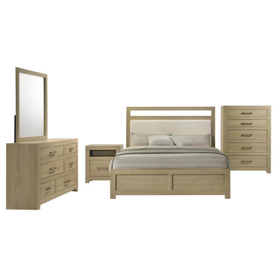 (image for) Hendricks 5-piece Eastern King Bedroom Set Light Oak