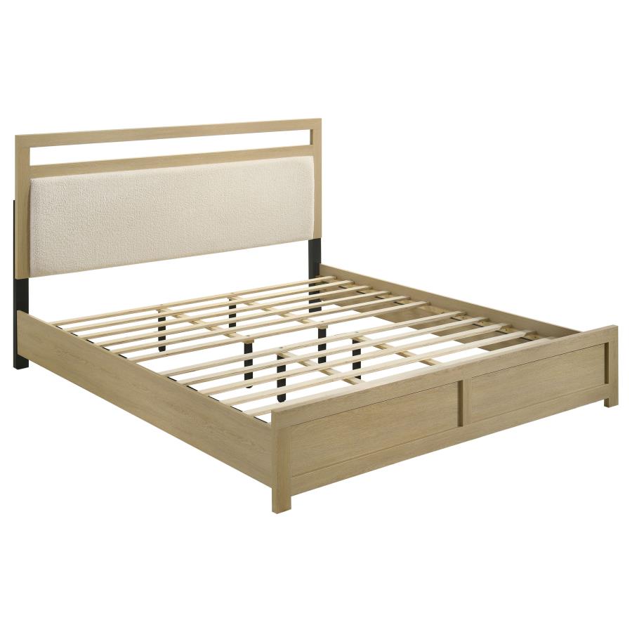 (image for) Hendricks Eastern King Panel Headboard Platform Bed Light Oak