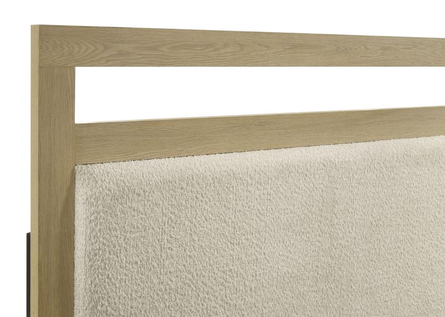 Hendricks Eastern King Panel Headboard Platform Bed Light Oak