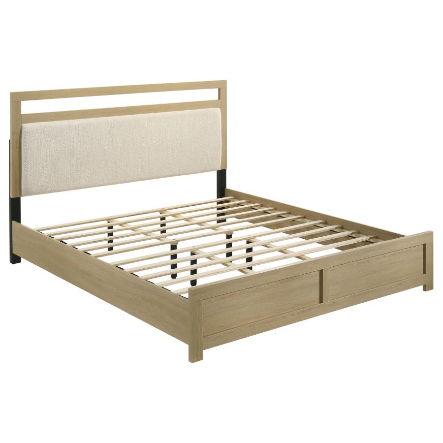 (image for) Hendricks California King Panel Headboard Platform Bed Light Oak