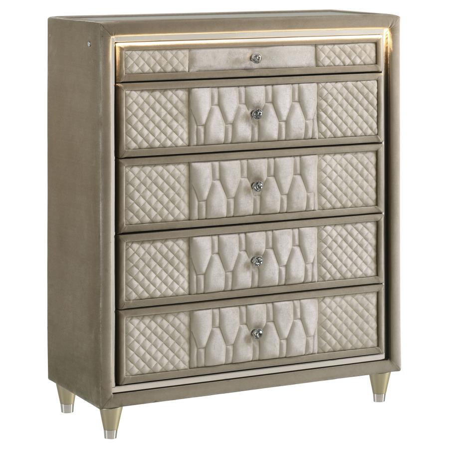 Lorient 5-piece Queen Bedroom Set Ivory and Camel